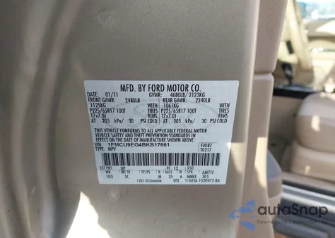 2011 Ford Escape Limited из США, поврежденный, VIN 1FMCU9EG4BKB17661